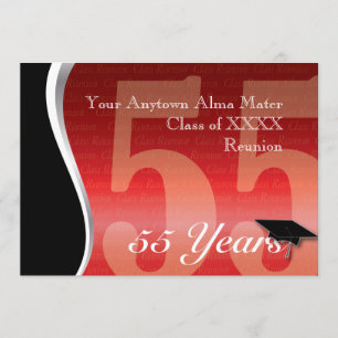 Customisable 55 Year Class Reunion Invitation