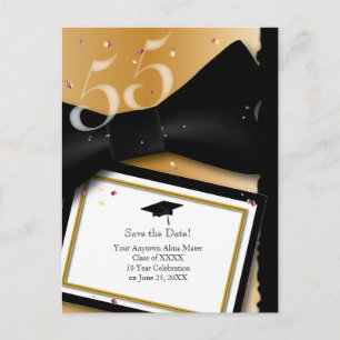 Customisable 55 Year Class Reunion Save the Date Announcement Postcard
