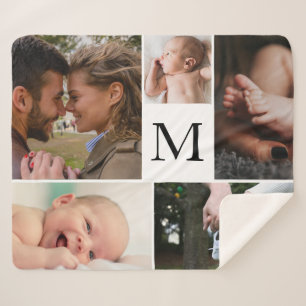 Customisable 5-Photo Collage Sherpa Blanket