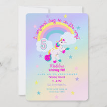 Customisable 5th Birthday Unicorn Invitation