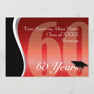 Customisable 60 Year Class Reunion Invitation