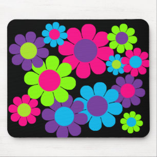 Customisable 60s Flower Power Mouse Pad