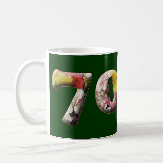 Customisable 70 Milestone Mugs 70th Birthday (Left)