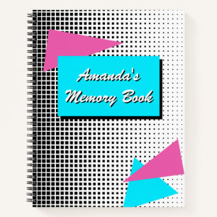 Customisable 80s Memphis Style Notebook