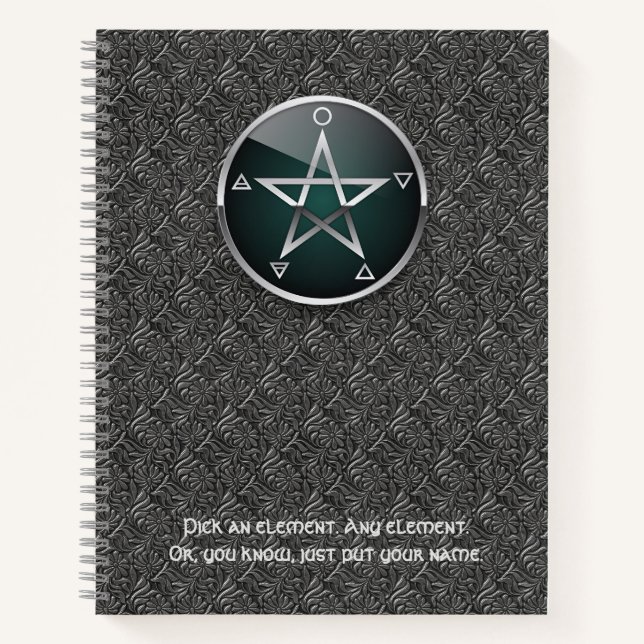 Customisable 8.5 x 11 Elemental Pentacle Notebook (Front)