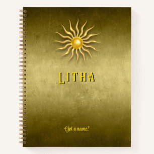 Customisable 8.5 x 11 Litha Summer Golden Notebook