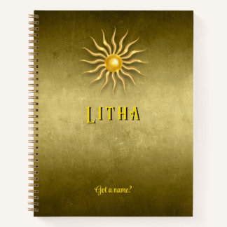 Customisable 8.5 x 11 Litha Summer Golden Notebook