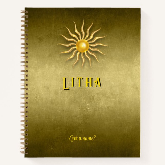Customisable 8.5 x 11 Litha Summer Golden Notebook (Front)