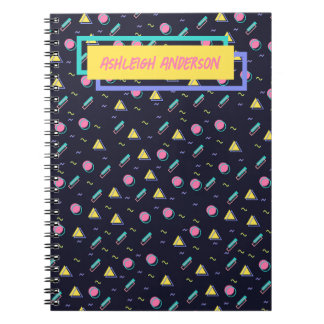 Customisable - 90s Retro Arcade Geometric Pattern Notebook
