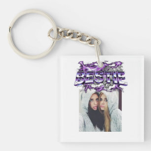 Customisable 90s Vintage Bootleg Bestie Photo Key Ring