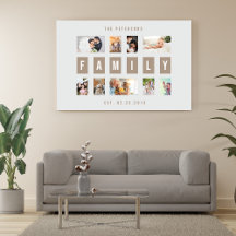 Customisable 9 Photo Family Modern Collage Wall
