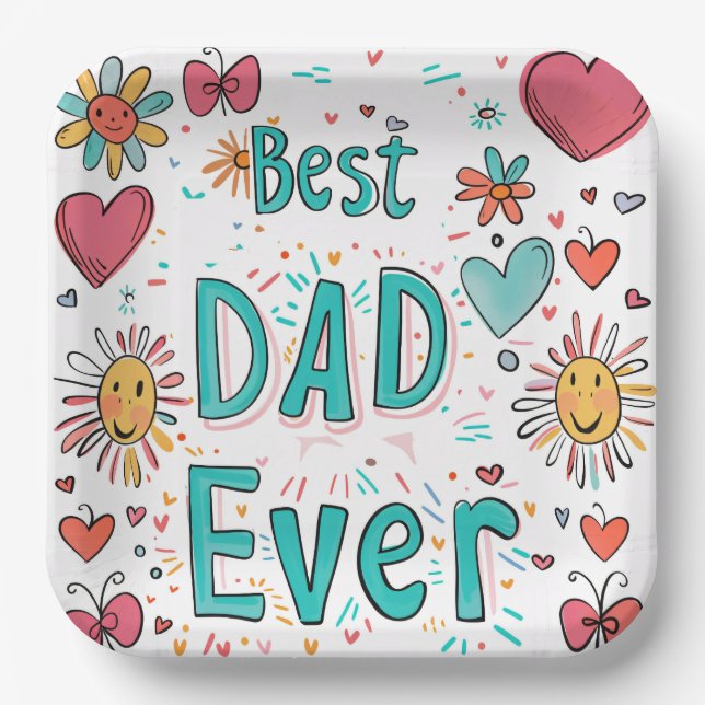 Customisable 9" Square Paper Plate for Events (Front)