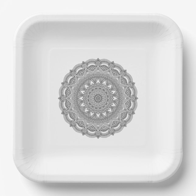 Customisable 9" Square Paper Plate for Events (Front)