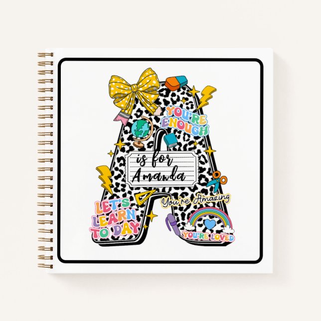 Customisable “A is for” Alphabet Art – Inspiration Notebook (Front)