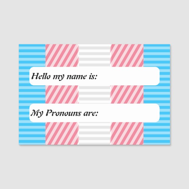 Customisable Abstract Transgender Pride Flag  Name Tag (Front)
