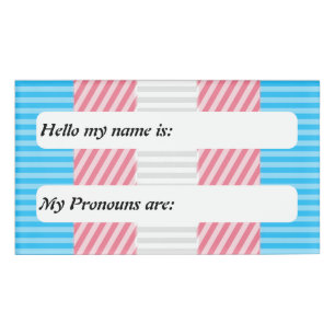 Customisable Abstract Transgender Pride Flag  Name Tag
