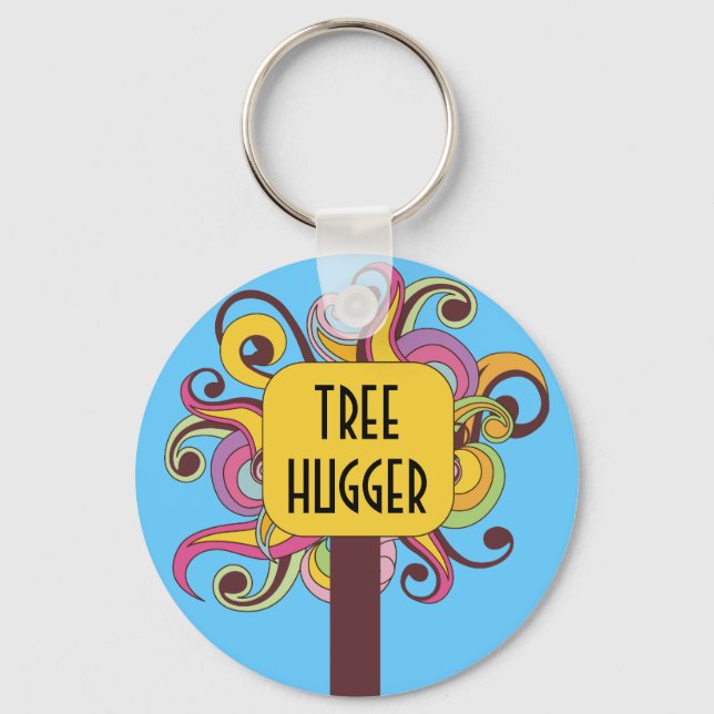 Customisable Abstract Tree Hugger Key Ring (Front)