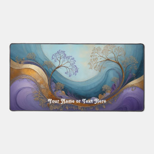 Customisable Abstract Tree Swirl Desk Mat