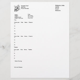 Customisable Acting Resume Template Letterhead