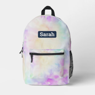 Customisable Add Name Pastel Tie Dye Backpack