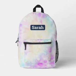 Customisable Add Name Pastel Tie Dye Backpack