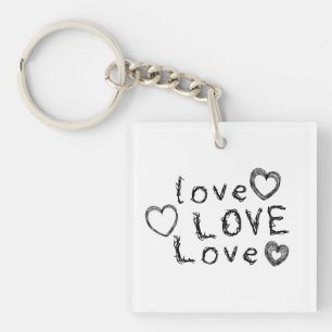 Customisable (Add Your Own Pic) Love, Love, Love  Key Ring