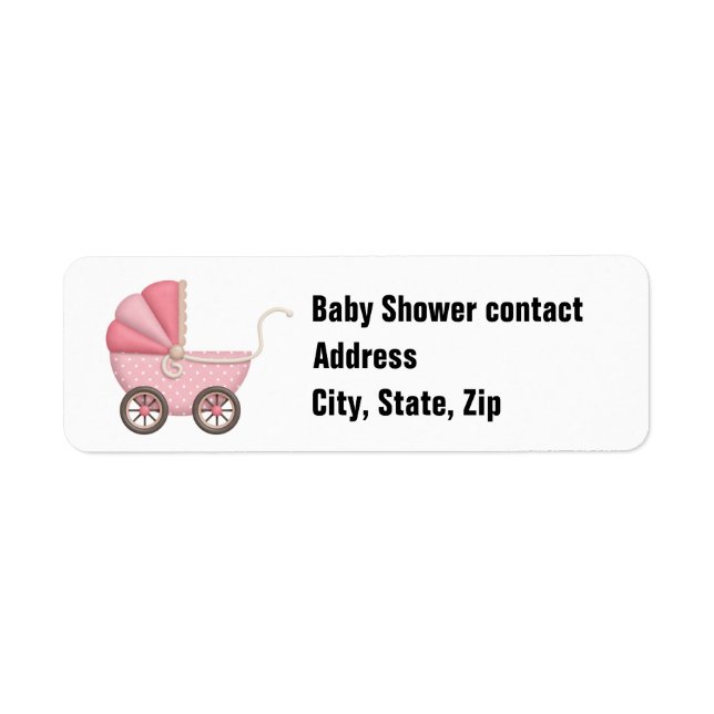 Customisable address label for girl baby shower return address label (Front)