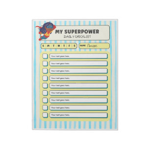 Customisable ADHD KIds Daily Checklist Notepad