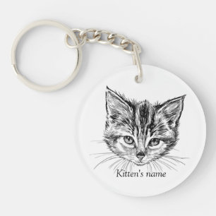 Customisable Adorable Little Kitten Key Ring