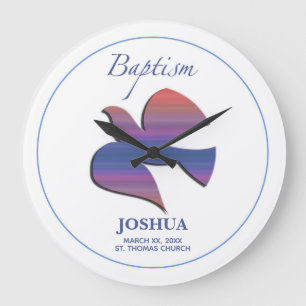 Customisable, Adult Baptism Dove Large Clock