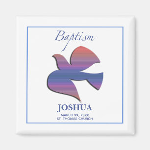 Customisable, Adult Baptism Dove Magnet