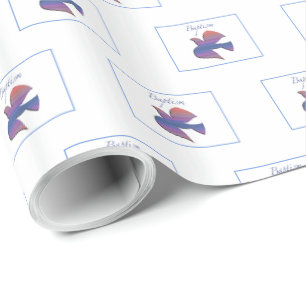 Customisable, Adult Baptism Dove Wrapping Paper