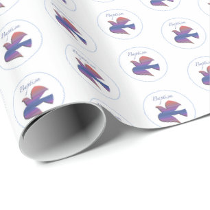 Customisable, Adult Baptism Dove Wrapping Paper