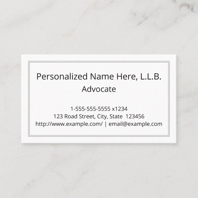 Customisable Advocate Business Card (Front)