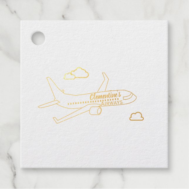 Customisable Aeroplane Favour Tags (Front)