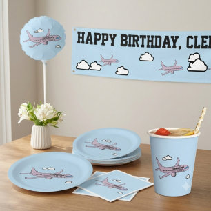Customisable Aeroplane  Paper Plate
