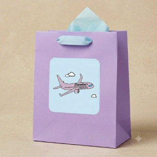 Customisable Aeroplane Square Sticker