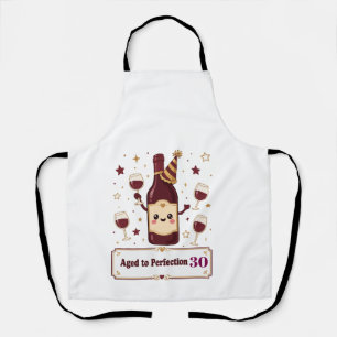 Customisable Aged to Perfection Cute Wine Birthday Apron