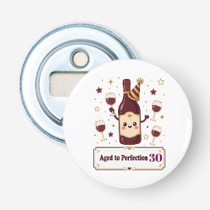 Customisable Aged to Perfection Cute Wine Birthday Bottle Opener