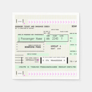 Customisable Airline Ticket Boarding Pass Napkin