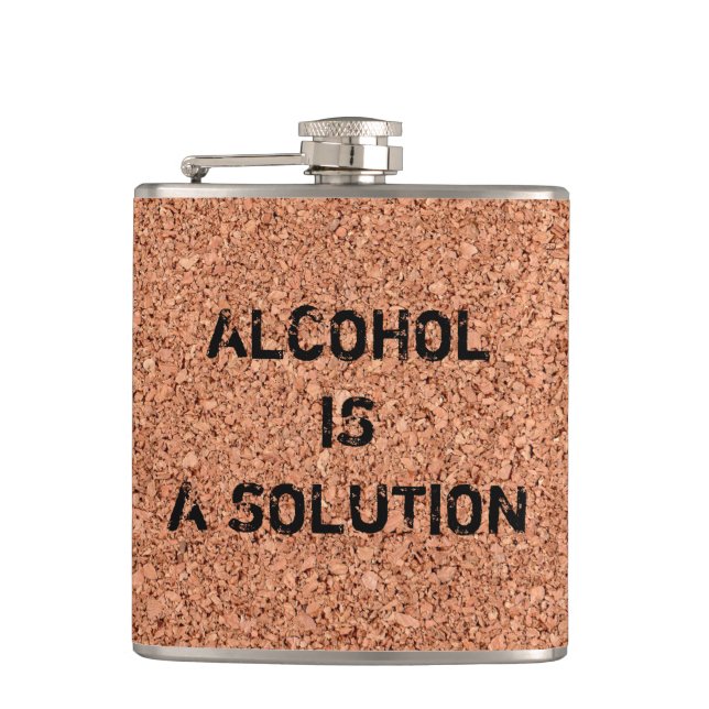 Customisable "Alcohol is a Solution" Funny Hip Flask (Front)
