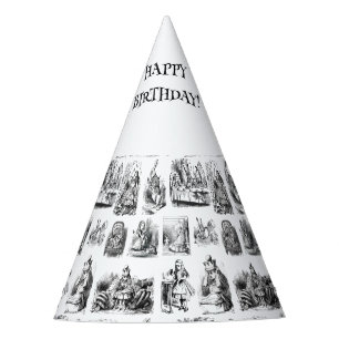 Customisable Alice in Wonderland Pattern Party Hat