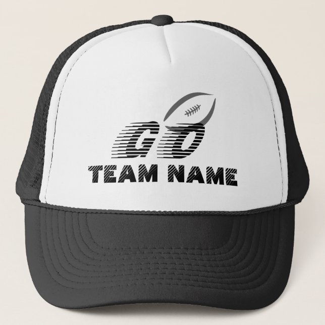 Customisable American Football Go And Team Name Trucker Hat (Front)