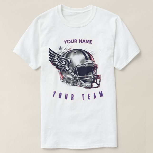 Customisable American Football Helmet T-Shirt (Design Front)