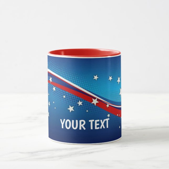 Customisable American theme stars & stripes Mug (Center)