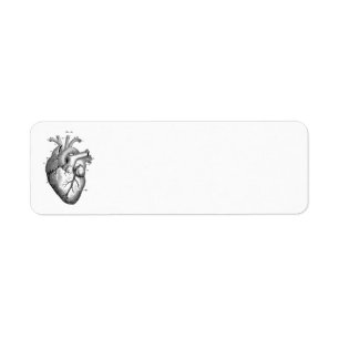 Customisable Anatomical Heart Return Address Label