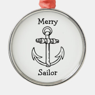 Customisable Anchor Metal Ornament