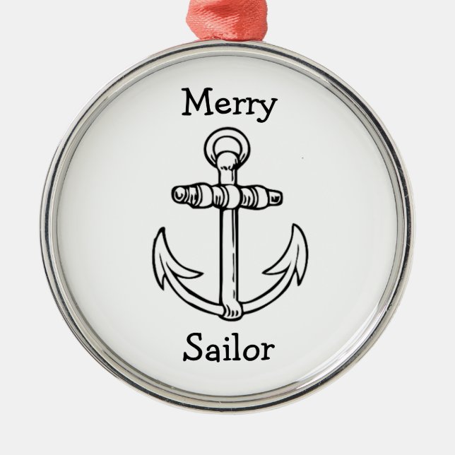 Customisable Anchor Metal Ornament (Front)
