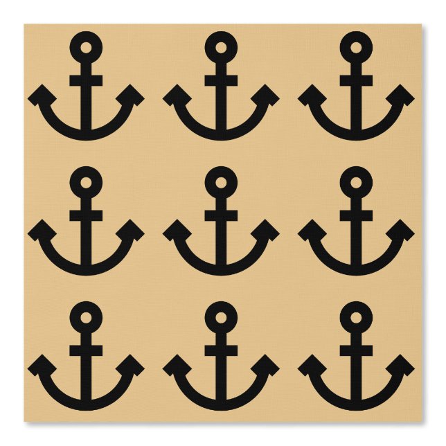 Customisable Anchor Pattern over Gold Background Wallpaper (Front)
