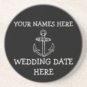 Customisable Anchor Wedding Coaster
